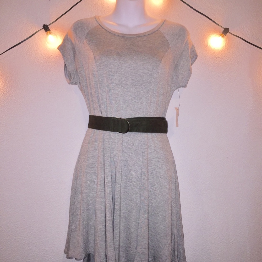 Charlotte Russe Grey T-Shirt swing Dress Large - Picture 3 of 8